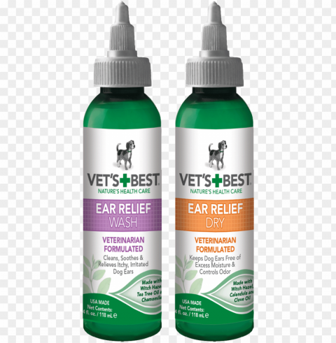 vet's best dog ear cleaner kit ear relief wash & dry - pet ear relief wash 4 ounces Transparent PNG images with high resolution
