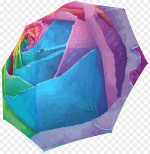 vibrant flower watercolor foldable umbrella - craft Isolated Object in Transparent PNG Format