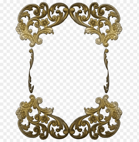 victorian golden ornate frame Isolated Object with Transparency in PNG