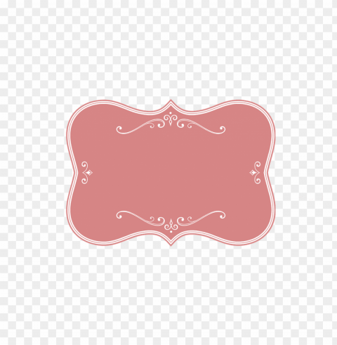 victorian pink frame Isolated Object with Transparent Background in PNG