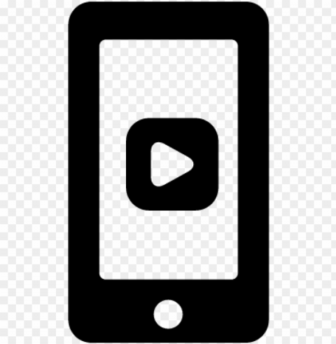 Video Play Button On Phone Screen Vector - Mobile Phone Camera Ico Transparent Background PNG Isolated Art