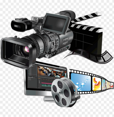 video production camera equipment rentals filming - video camera PNG Image with Isolated Graphic Element