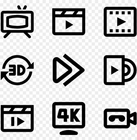 videos - business card icons no Transparent Background Isolated PNG Figure