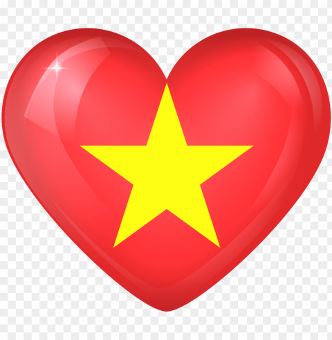 vietnam flag heart PNG images with alpha transparency free