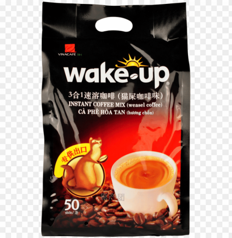 vietnam imported wakeup wei na coffee three in one - 越南 猫 屎 咖啡 Isolated Subject with Clear PNG Background