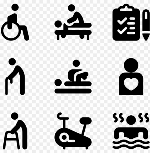 view individual icons of physiotherapy medical - physiotherapy vector Transparent Background Isolated PNG Figure PNG transparent with Clear Background ID 49fcea32
