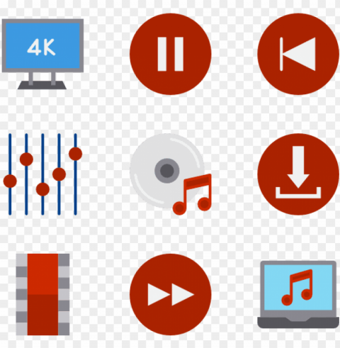 view individual icons of play - multimedia PNG for business use