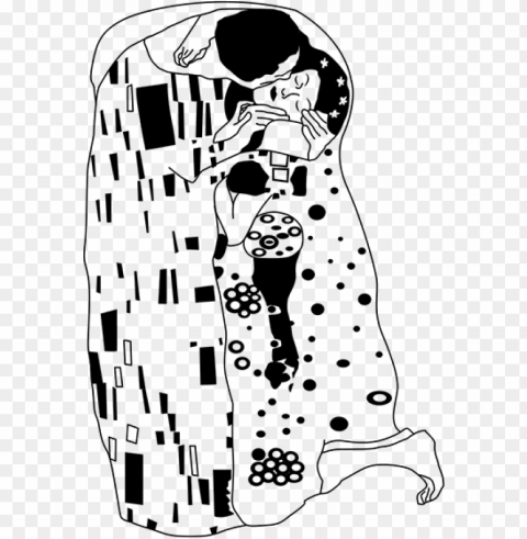 vinil decorativo o beijo de klimt - kiss klimt black and white PNG transparent photos library