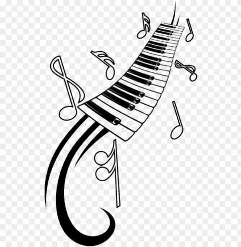 vinilo decorativo piano y notas musicales - tattoo teclas de piano femininas PNG transparent images for websites