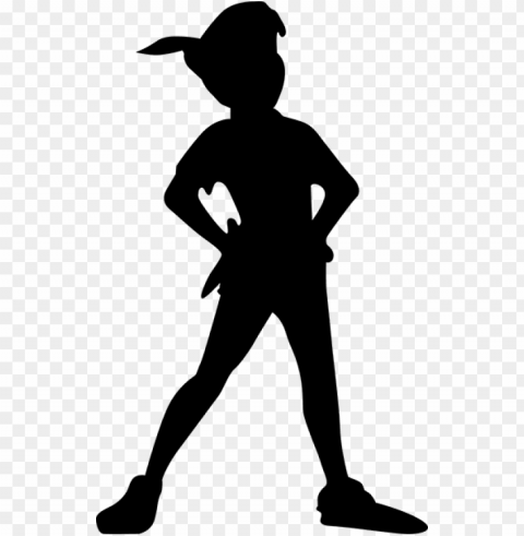 vinilo infantil peter pan posando - peter pan and tinkerbell silhouette PNG format