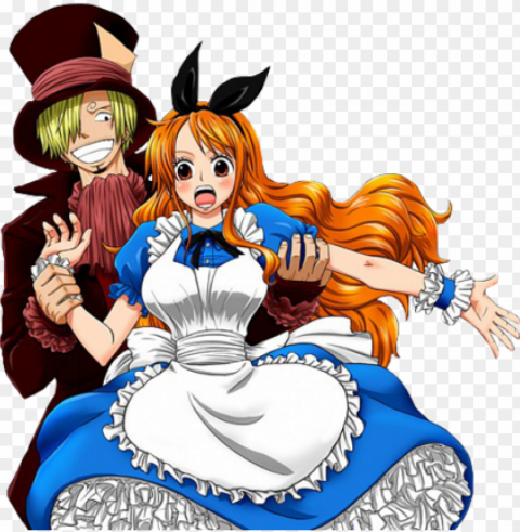 vinsmoke sanji nami monkey d - one piece sanji and nami PNG Graphic with Transparency Isolation