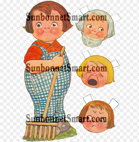 vintage boy farmer paper doll - dolly dingle paper dolls Clear PNG pictures comprehensive bundle PNG transparent with Clear Background ID 79dc61db