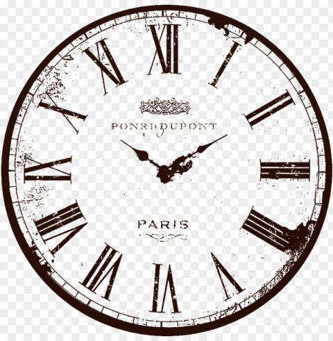 vintage clock face - relojes antiguos blanco y negro PNG for t-shirt designs