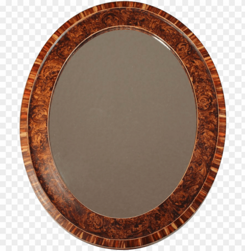 vintage french mirror with faux burl wood frame - circle Transparent PNG images extensive variety
