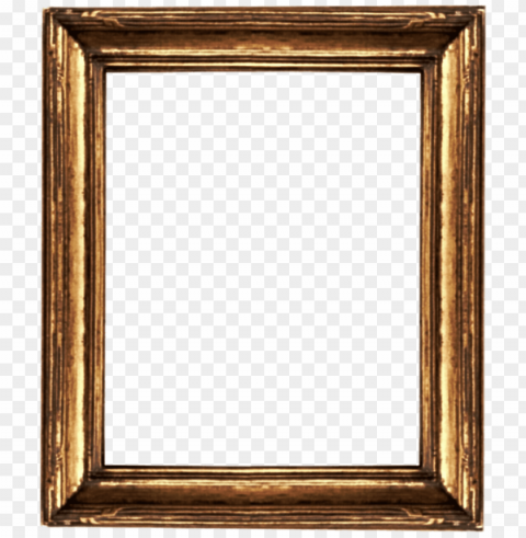 vintage gold frame Clean Background Isolated PNG Art
