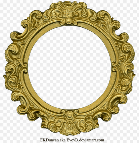 vintage gold frame Clean Background Isolated PNG Icon