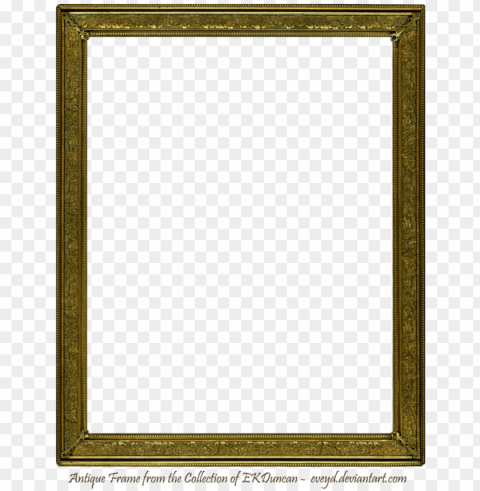 Vintage Gold Frame Clear Background Isolated PNG Graphic