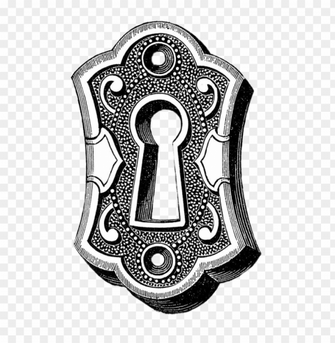 vintage keyhole drawing Isolated Object on HighQuality Transparent PNG