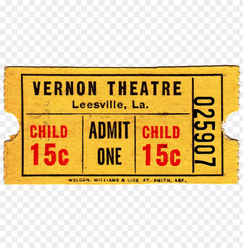 vintage movie ticket template 5426 - carmine Transparent PNG Isolated Graphic Detail