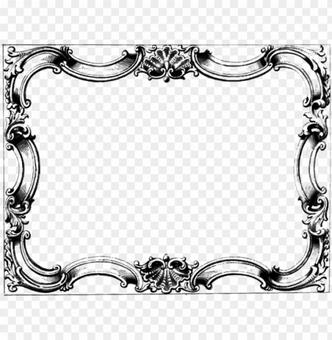 vintage rectangle frame with border Isolated PNG Object with Clear Background PNG transparent with Clear Background ID 3a5bb341
