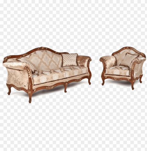 vintage sofa image background - classic sofa set PNG Isolated Subject with Transparency