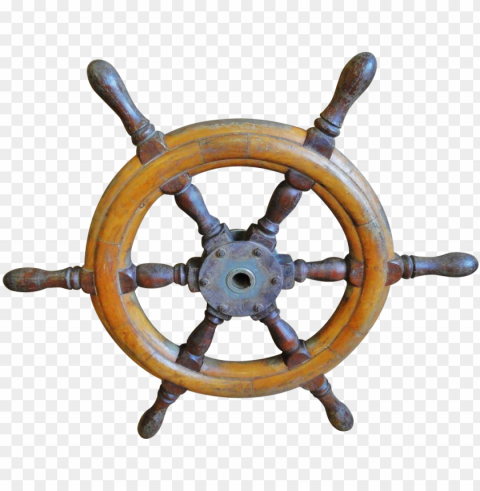 vintage wooden ship's wheel from yellow garage antiques - rudder PNG transparent backgrounds