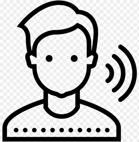 voice recognition icon - listening ico Isolated Subject on Clear Background PNG