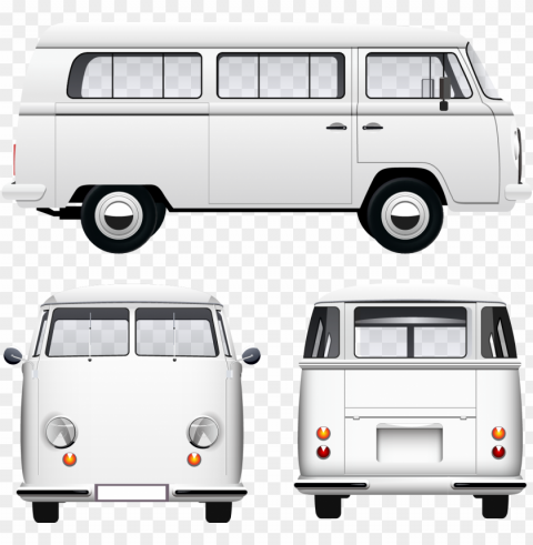 volkswagen van illustration white Isolated Subject in Transparent PNG Format