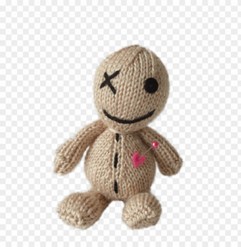 voodoo doll with pink heart Clean Background Isolated PNG Illustration