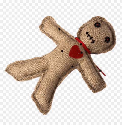 voodoo doll with red heart Clean Background Isolated PNG Image