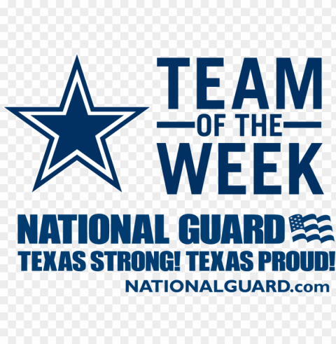 vote @dallascowboys @texasguard team of the week award - dallas cowboys star Isolated Artwork on Transparent Background