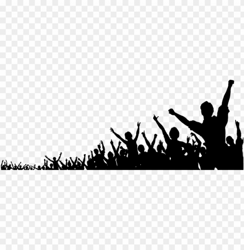 votingpal cheering crowd silhouette - people crowd concert PNG Image Isolated on Transparent Backdrop