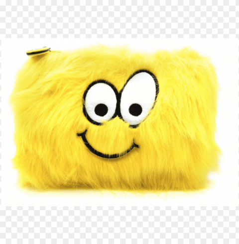 w7 furry emoji cosmetics bag yellow - cosmetics bag yellow Transparent PNG pictures for editing