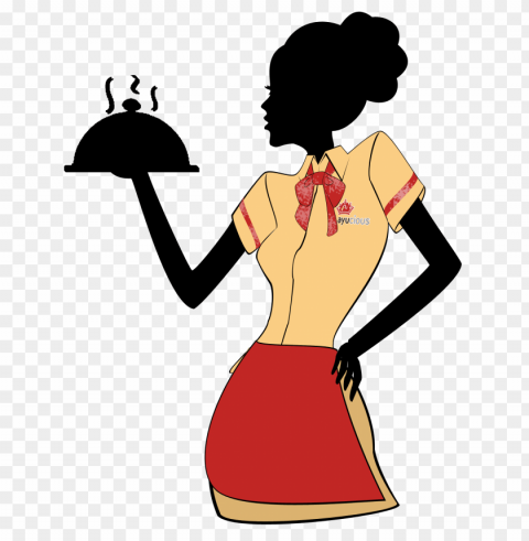 Waitress Transparent Background PNG Isolated Element