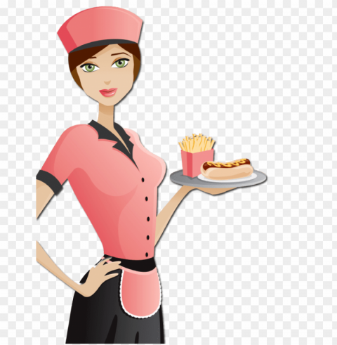 Waitress Transparent Background PNG Isolated Icon