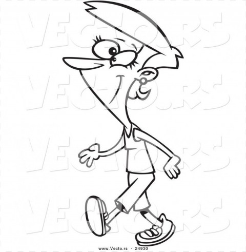 Walk Coloring Isolated PNG Graphic With Transparency