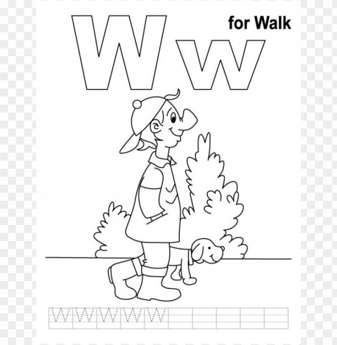 Walk Coloring Isolated PNG Image With Transparent Background