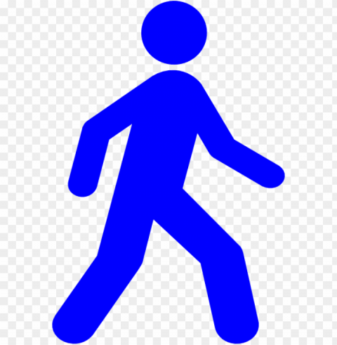 walking man blue clip art - walking icon blue PNG isolated