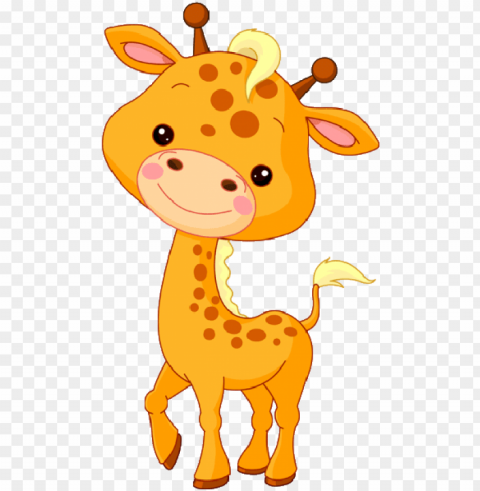 watercolor baby giraffe - clip picture of cat PNG art