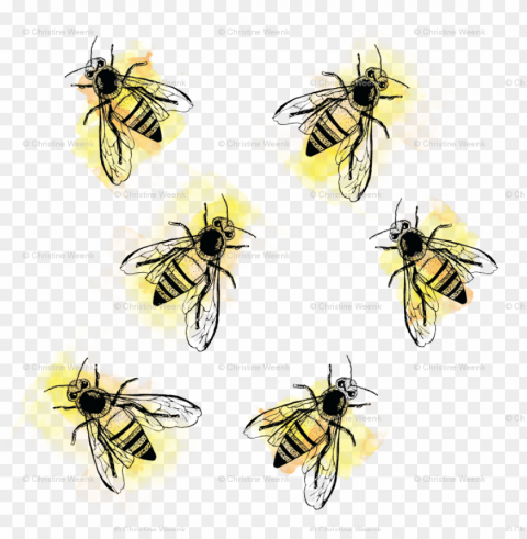 watercolor bees PNG images for merchandise PNG transparent with Clear Background ID 1c4c93a7