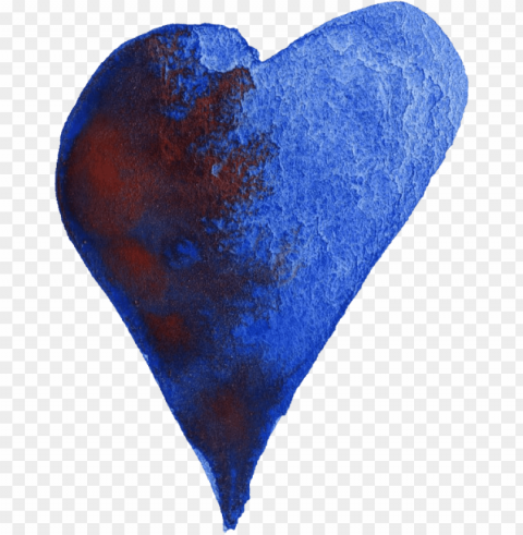 watercolor blue heart Isolated PNG Object with Clear Background PNG transparent with Clear Background ID 07087796