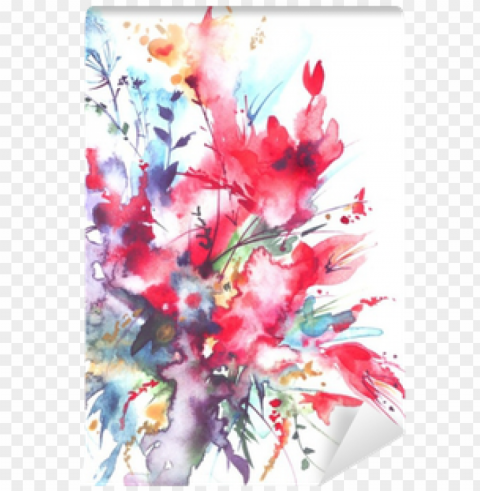 watercolor bouquet of flowers beautiful abstract splash - watercolor splash floral background PNG objects