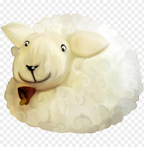 watercolor cartoon sheep clipart Isolated Subject on HighQuality PNG