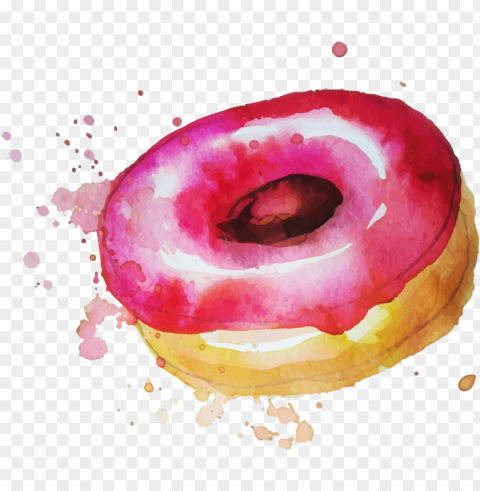 watercolor donuts PNG for digital art