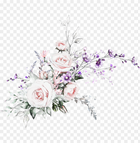 watercolor drawing watercolor flowers flower - flowers oil painting for card Transparent PNG Graphic with Isolated Object