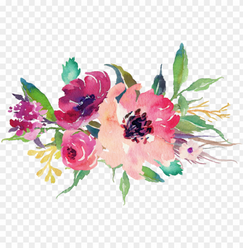 watercolor floral bouquet stock - wedding flowers watercolor Clean Background Isolated PNG Graphic