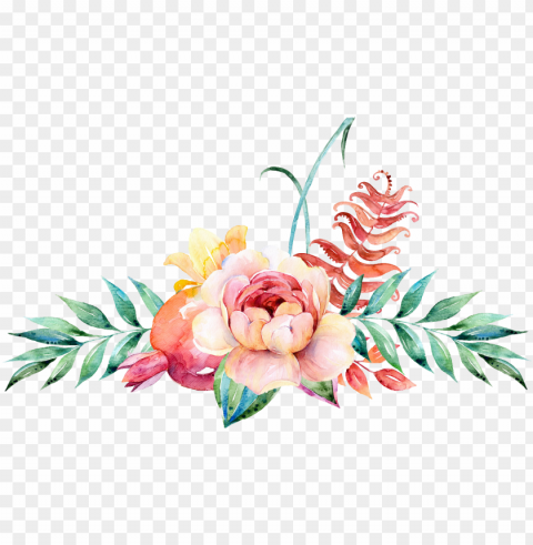 watercolor floral design PNG Image with Clear Background Isolation