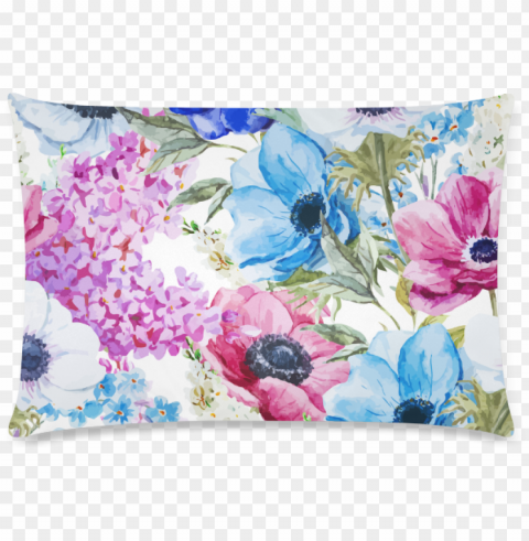 watercolor floral pattern custom rectangle pillow cases - vintage chic pink floral shower curtai PNG images without licensing PNG transparent with Clear Background ID ffdece4d