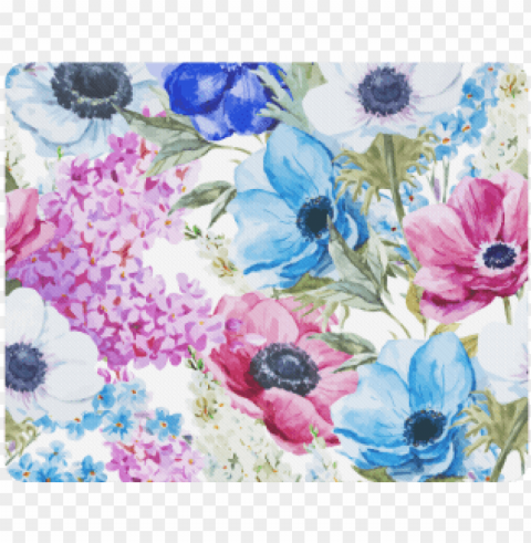 watercolor floral pattern rectangle mousepad PNG transparent graphics for projects