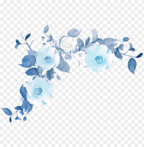 watercolor flower tumblr - blue flower pattern PNG transparent photos library